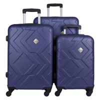 PARA JOHN Trolley Luggage Set of 3 PCS ABS Hard Side Spinner Wheels NAVY