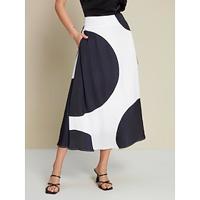 Satin Polka Dot Wedding Guest Pocket Midi Skirt - thumbnail