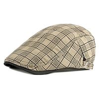 Men's Hat Beret Hat Black Khaki Red Street Dailywear Weekend Adjustable Buckle Print Plaid Portable Comfort Fashion Lightinthebox - thumbnail