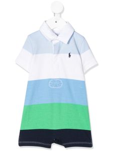 Ralph Lauren Kids striped polo romper - Blue