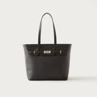 Sasha Solid Tote Bag with Double Handles and Croco Textured Detail