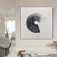 Hand painted Black and White 3D Texture oil painting hand painted Wall Art Black White Abstract Minimalist Painting Organic Modern Canvas Art Large Black 3D Texture Painting wall decoration Lightinthebox - thumbnail