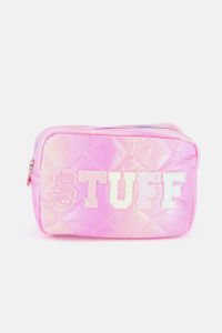 Stuff Printed Pouch 27 L x 18 H x 9.5 W cm  Solid Pink