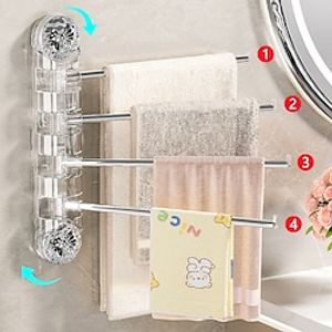 Glacier Pattern Suction Cup Towel Rack Bathroom No-Drill Rotating Multi-Pole Storage Shelf for Bathroom Towel Bar Lightinthebox