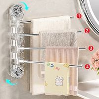 Glacier Pattern Suction Cup Towel Rack Bathroom No-Drill Rotating Multi-Pole Storage Shelf for Bathroom Towel Bar Lightinthebox