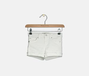 Kids Girls Belted Short  White
