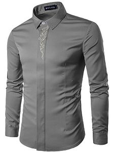 Refined Embroidery Men Shirts