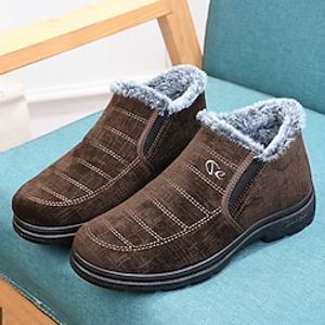 Men's Loafers  Slip-Ons Comfort Shoes Fleece lined Daily PU Warm Black Coffee Fall miniinthebox