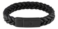 Zippo 2006222, 22 Cm Braided Leather Bracelet, Black - 130005012