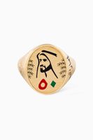 UAE Golden Jubilee Sheikh Zayed Pinky Ring with Diamond in 18kt Yellow Gold UAE Golden Jubilee Sheikh Zayed Pinky Ring with Diamond in 18kt Yellow Gold