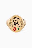 UAE Golden Jubilee Sheikh Zayed Pinky Ring with Diamond in 18kt Yellow Gold - thumbnail