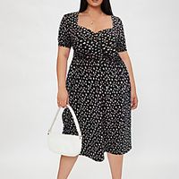 Women's Plus Size A Line Dress Print V Neck Print Short Sleeve Spring Summer Work Casual Knee Length Dress Causal Daily Dress Lightinthebox - thumbnail