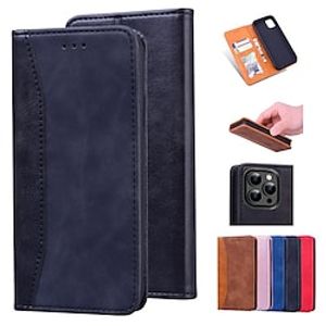 Phone Case For Apple Wallet Card iPhone 14 Pro Max 13 12 11 Pro Max Mini X XR XS 8 7 Plus Wallet Full Body Protective Leather Solid Colored TPU PU Leather miniinthebox