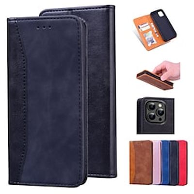 Phone Case For Apple Wallet Card iPhone 14 Pro Max 13 12 11 Pro Max Mini X XR XS 8 7 Plus Wallet Full Body Protective Leather Solid Colored TPU PU Leather miniinthebox