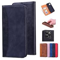 Phone Case For Apple Wallet Card iPhone 14 Pro Max 13 12 11 Pro Max Mini X XR XS 8 7 Plus Wallet Full Body Protective Leather Solid Colored TPU PU Leather miniinthebox - thumbnail