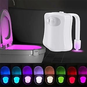 Toilet Night Light PIR Motion Sensor Toilet Lights LED Washroom Night Lamp 16/8 Colors Toilet Bowl Lighting For Bathroom Washroom miniinthebox