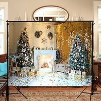 Christmas Background Cloth New Year Party Decoration Home Background Wall Decoration Hanging Cloth Studio Photo Photo Background Banner miniinthebox - thumbnail