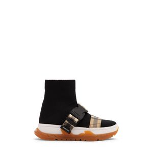 Buckled strap sock sneakers