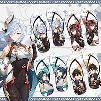 Project GENSHIN Beach Summer Casual Flip Flop Sandals, Home Slipper Shower Slippers Bathroom Sandals Anime Slippers Lightinthebox - thumbnail