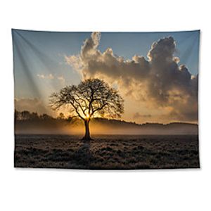 Wall Tapestry Art Decor Blanket Curtain Hanging Home Bedroom Living Room Decoration Polyester Lonely Tree Sunset Landscape miniinthebox