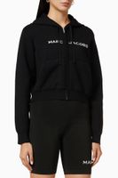Cropped Zip Hoodie in Jersey - thumbnail