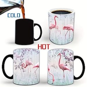 Flamingo Color Changing Coffee Mug, Ceramic Coffee Cup, Heat Sensitive Water Cup, Summer Winter Drinkware, Birthday Gifts, Holiday Gifts, Christmas Gifts, New Year Gifts, Valentine's Day Gifts Lightinthebox