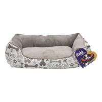 Nutrapet Aahh Dog Bed Squarey L46 x W36 x H42 cm Flannel Beige Paw & Bones - thumbnail