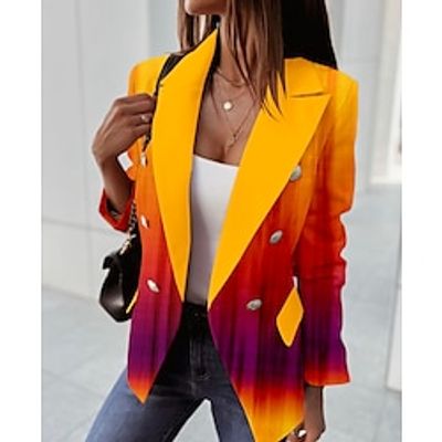 Women's Blazer Color Block Colorful Blazer Suit Ramp Formal Work Business Jacket Spring Party Wedding Suit Lightinthebox