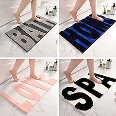 Bathroom Mat Area Rug Navy Blue Bathroom Rugs Home Letters Non Slip Bathroom Mat Soft Absorbent Cute Floor Rugs Carpets Lightinthebox