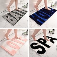 Bathroom Mat Area Rug Navy Blue Bathroom Rugs Home Letters Non Slip Bathroom Mat Soft Absorbent Cute Floor Rugs Carpets Lightinthebox - thumbnail