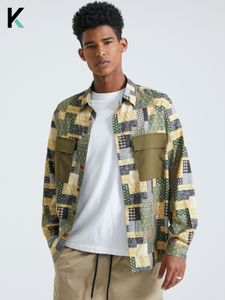KOYYE Men Casual All Over Print Paisley Pocket Shirt