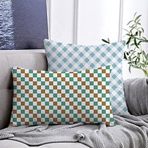 Checkered Double Side Cushion Cover 2PC Soft Decorative Square Throw Pillow Cover Cushion Case Pillowcase for Bedroom Livingroom Superior Quality Machine Washable Indoor Cushion for Sofa Couch Bed Chair miniinthebox