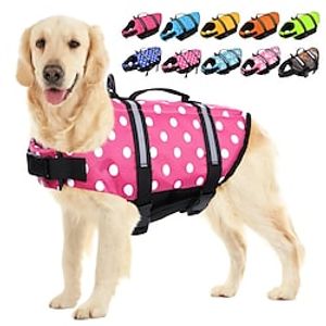 Ripstop Dog Life Jacket Safety Pet Flotation Life Vest with Reflective Stripes and Rescue Handle Adjustable Puppy Lifesaver Swimsuit Preserver for Small Medium Large Dogs Lightinthebox