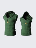 Slim Fit Hooded Sport Tank Tops - thumbnail