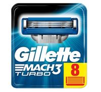Gillette Mach 3 Turbo Razor Blades, Pack of 8, For Men
