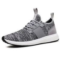 Men Knitted Fabric Elastic Panels Lace Up Casual Sneakers
