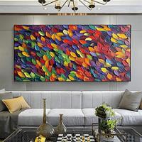 Mintura Handmade Colorful Feathers Oil Paintings On Canvas Wall Art Decoration Modern Abstract Pictures For Home Decor Rolled Frameless Unstretched Painting Lightinthebox