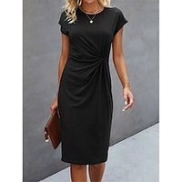 Women's Casual Dress Sheath Dress Summer Dress Midi Dress Knot Front Daily Date Going out Fashion Basic Crew Neck Short Sleeve 2023 Regular Fit Black Green Gray Color S M L XL XXL Size miniinthebox Women's Casual Dress Sheath Dress Summer Dress Midi Dress Knot Front Daily Date Going out Fashion Basic Crew Neck Short Sleeve 2023 Regular Fit Black Green Gray Color S M L XL XXL Size miniinthebox