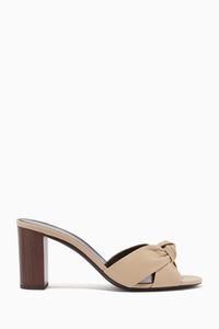 Bianca 75 Mules in Nappa & Wood