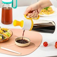 Kitchen Supplies Oil Pot Brush Inverted Glass Seasoning Bottle Vinegar Pot Multi-function Seasoning Bottle Press Metering Seasoning Tank miniinthebox - thumbnail