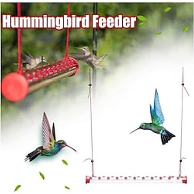 Hummingbird Feeder Pole, Red Berries Bob's Best Hummingbird Feeder with Hole Birds Feeding Transparent Pipe, Courtyard Bird Feeder for Patio, Garden, Yard miniinthebox