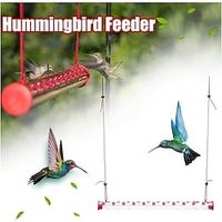 Hummingbird Feeder Pole, Red Berries Bob's Best Hummingbird Feeder with Hole Birds Feeding Transparent Pipe, Courtyard Bird Feeder for Patio, Garden, Yard miniinthebox - thumbnail