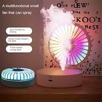 Spray Fan Handheld Folding USB Charging Hanging Neck Desktop Humidification Hydrating Refrigeration Atomizer With 7 Color Light Lightinthebox - thumbnail