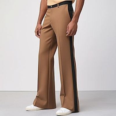 Men's Dress Pants Flared Pants Trousers Patchwork Pocket Plain Comfort Breathable Outdoor Daily Going out Fashion Casual Black Khaki Lightinthebox Men's Dress Pants Flared Pants Trousers Patchwork Pocket Plain Comfort Breathable Outdoor Daily Going out Fashion Casual Black Khaki Lightinthebox