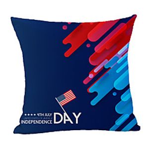 Double Side Print Independence Day Cushion Cover 1PC Linen Soft Decorative Square Throw Pillow Cover Cushion Case Pillowcase for Sofa Bedroom 45 x 45 cm (18 x 18 Inch) Superior Quality Machine Washable Lightinthebox