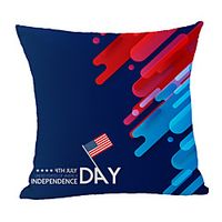 Double Side Print Independence Day Cushion Cover 1PC Linen Soft Decorative Square Throw Pillow Cover Cushion Case Pillowcase for Sofa Bedroom 45 x 45 cm (18 x 18 Inch) Superior Quality Machine Washable Lightinthebox - thumbnail