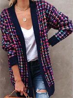 Women's Knitted Cardigan Fashionable Colorful Sweater Jacket