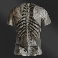 Graphic Skeleton Daily Designer Retro Vintage Men's 3D Print T shirt Tee Sports Outdoor Holiday Going out T shirt Brown Khaki Short Sleeve Crew Neck Shirt Spring  Summer Clothing Apparel S M L XL Lightinthebox