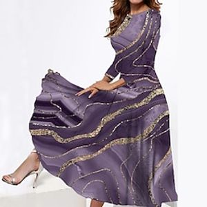 Women's Casual Dress Swing Dress Midi Dress Light Purple Purple Long Sleeve Ombre Pocket Winter Fall Spring Crew Neck Fashion Daily Weekend 2022 S M L XL XXL 3XL miniinthebox