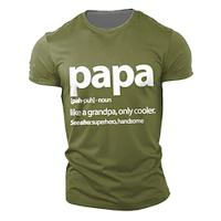 Festival Father'S Day Papa Like A Grandpa, Only Cooler.See Also Superhero, Handsome Quotes Sayings Dada Athleisure Street Style Men'S 3d Print T Shirt Gifts Green Crew Neck Summer Spring S-3XL Lightinthebox